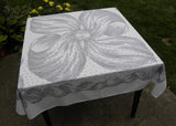Unusual Vintage George of Paris Tablecloth Large Bow and Ribbon with Polka Dots