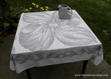 Unusual Vintage George of Paris Tablecloth Large Bow and Ribbon with Polka Dots