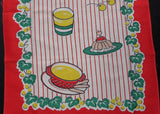 Vintage MWT Hadson Happy Couple Birthday Cake Tea Towel