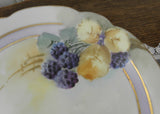 Set of 4 Vintage Hand Painted Fruit Plates Blackberries Cherries and More