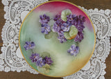 Vintage Hand Painted Purple Cottage Violets Plate