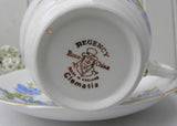 Vintage Regency Blue Clematis Teacup and Saucer