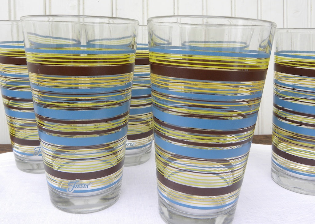 Fiesta® Go Along Flared 6-Pc. Striped Glass Set w/Mixed Colors