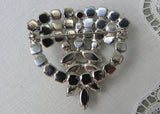 Unsigned Vintage Clear Marquee and Round Rhinestones Brooch