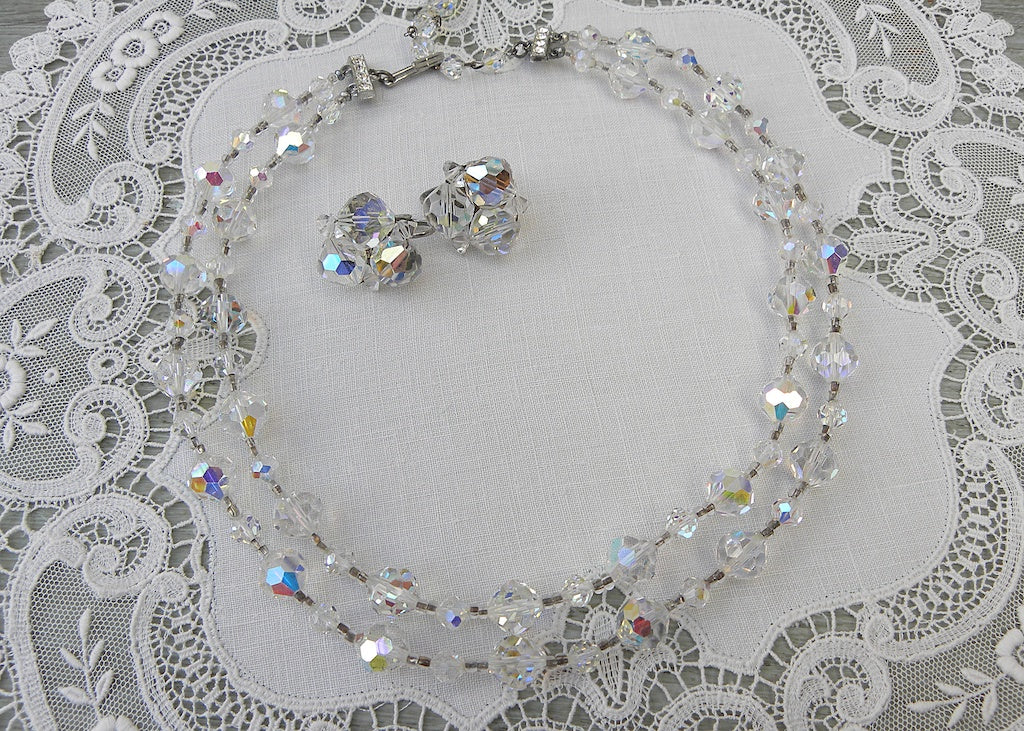 Vintage Crystal Bead Single Strand Necklace 66 Roundel Cut Crystals St –  Mon Coeur Fine Jewelry