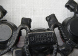 Vintage Joseph Warner Black Enameled Rhinestone Brooch and Earrings