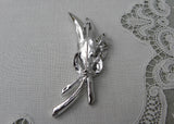 Vintage Sparkling Rhinestone Lily of the Valley Bouquet Brooch