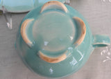 Vintage Teal Turquoise Petalware Platter Creamer and Symphony Berry Bowl