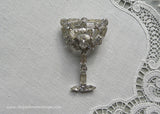 Rare Vintage Weiss Rhinestone Champagne Glass Brooch Pin New Years Eve