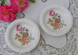 Pair of Vintage Roshenthal Germany Pink Roses and Wild Flowers Teabag Holders - The Pink Rose Cottage 