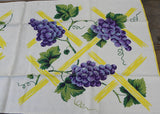 Unused Vintage Purple Grapes on a Vine Kitchen Tea Towel