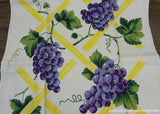 Unused Vintage Purple Grapes on a Vine Kitchen Tea Towel