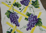 Unused Vintage Purple Grapes on a Vine Kitchen Tea Towel