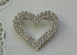 Vintage Sparkling Valentines Day Heart Brooch Pin