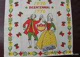 MWT Parisian Prints 1976 Bicentennial 1776 Colonial Couple Tea Towel - The Pink Rose Cottage 