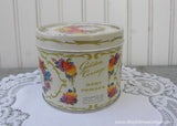 Vintage Vanity Golden Corsage Body Powder Tin with Roses