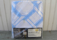 NIP Vintage Perma-Prest Erica Wilson Ribbon Twist Blue Full Flat Sheet