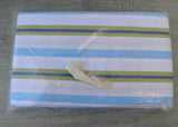 Vintage Perma-Prest Piccadilly Stripe Green and Blue Standard Pillowcases MIP