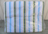 NIP Vintage Perma-Prest Piccadilly Stripe Green and Blue Full Flat Sheet