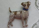 Heidi Daus Jumpin' Jack Russell Terrier Dog Pavé Crystal Brooch Pin
