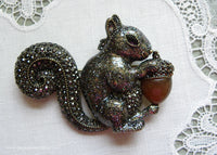 Heidi Daus Squirrel Sparkle Fall Rhinestone Pin