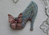 Heidi Daus Pavé If The Shoe Fits Cinderella Glass Slipper Pin Brooch