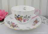 Vintage Shelley Pink Rose and Forget-Me-Nots Teacup and Saucer