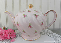 Vintage Sadler Ditzy Rose Pink Swirl Teapot England