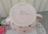 Vintage Sadler Ditzy Rose Pink Swirl Teapot England