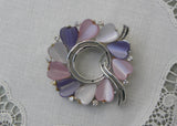 Vintage Lisner Thermoset Hearts Brooch in Shades of Purple