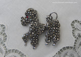 Vintage Rhinestone Gray Poodle Dog Pin Brooch