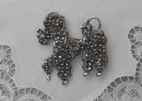 Vintage Rhinestone Gray Poodle Dog Pin Brooch