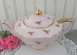 Vintage Sadler Ditzy Rose Pink Oval Teapot England
