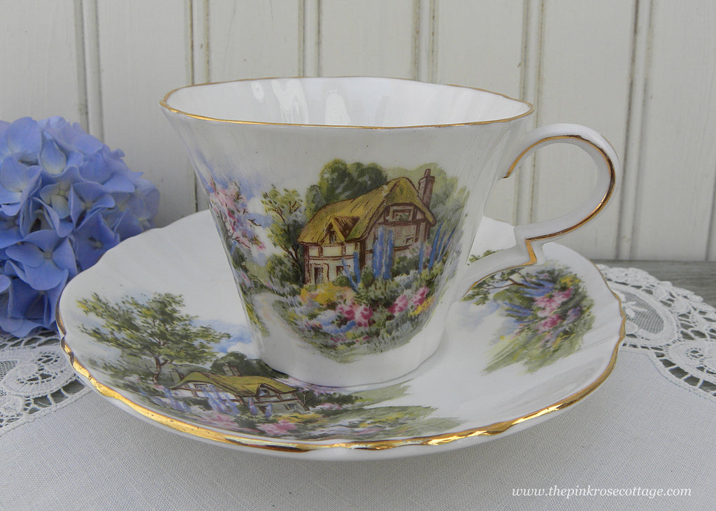 Vintage Royal Standard English Cottage Teacup and Saucer