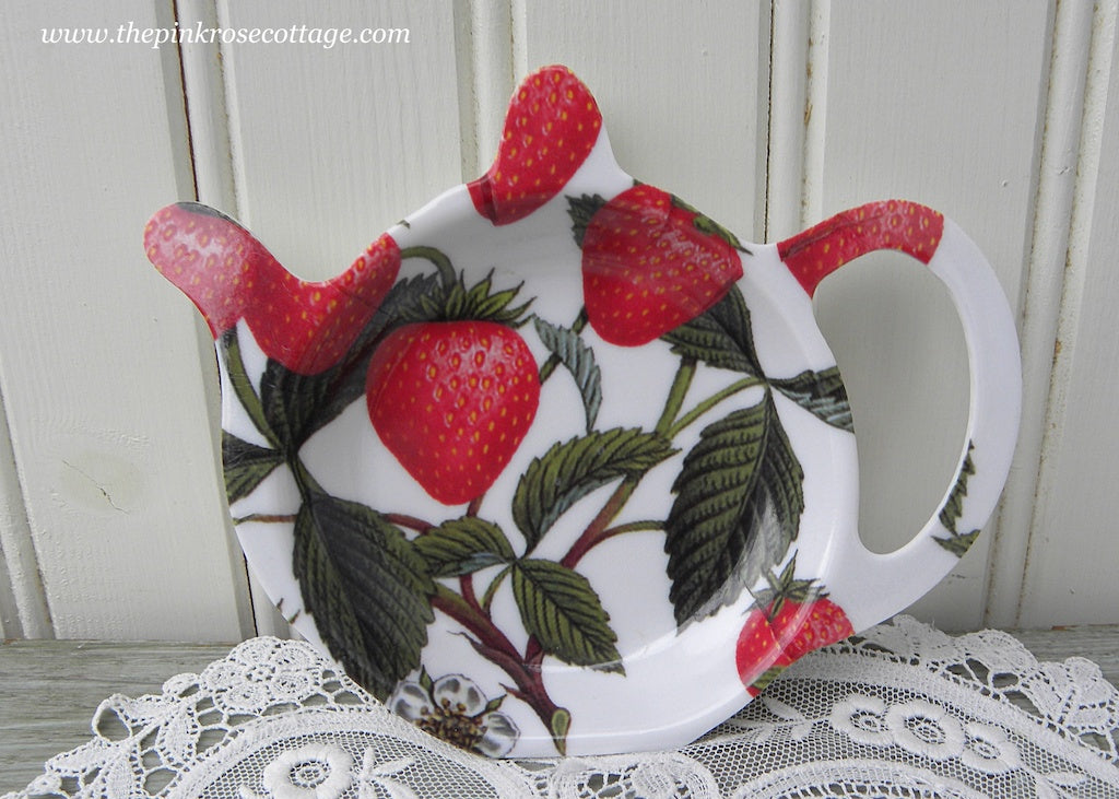 Teapot Shaped Strawberries Strawberry Blossom Teabag Holder