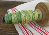 Vintage Wooden Rolling Pin with Jadite Green and Cream Handles