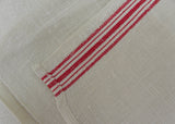 Pair of Vintage Red and White Linen Kitchen Tea Towels