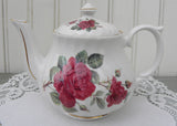 Vintage Royal Patrician Individual Burgundy Red Rose Teapot