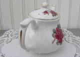 Vintage Royal Patrician Individual Burgundy Red Rose Teapot