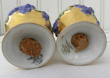 Pair of Vintage Gold Baskets of Fruit Salt and Peppershakers