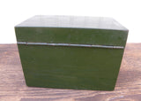 Vintage Ohio Art Dark Green Metal Recipe Box with Recipes