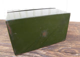 Vintage Ohio Art Dark Green Metal Recipe Box with Recipes