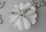 Vintage Enameled Black and White Flower Pin Brooch