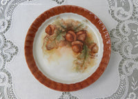 Vintage Hand Painted Fall Oak Leaves and Acorns Pin Tray Dish
