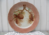 Vintage Hand Painted Pinecone Trinket Plate