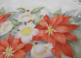Vintage Hand Painted Poinsettia and Christmas Rose Plate