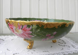 Vintage Hand Painted Chrysanthemum Footed Bowl