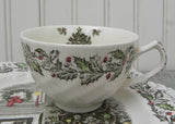 Set of 4 Johnson Brothers Ironstone Merry Christmas Teacup and Snack Plates