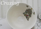 Set of 4 Johnson Brothers Ironstone Merry Christmas Teacup and Snack Plates