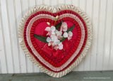 Extra Large Vintage Valentine’s Candy Box Red with Orchids